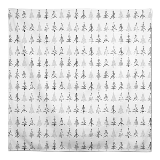 58" Christmas Tree Sketches Tablecloth